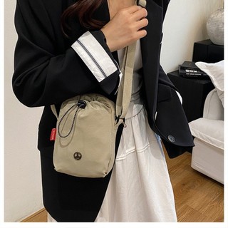 Túi đeo chéo OAKANDME, Túi đeo vai đơn phong cách thể thao bằng vải Nylon, Túi nhỏ màu trơn dây rút thời trang Unisex