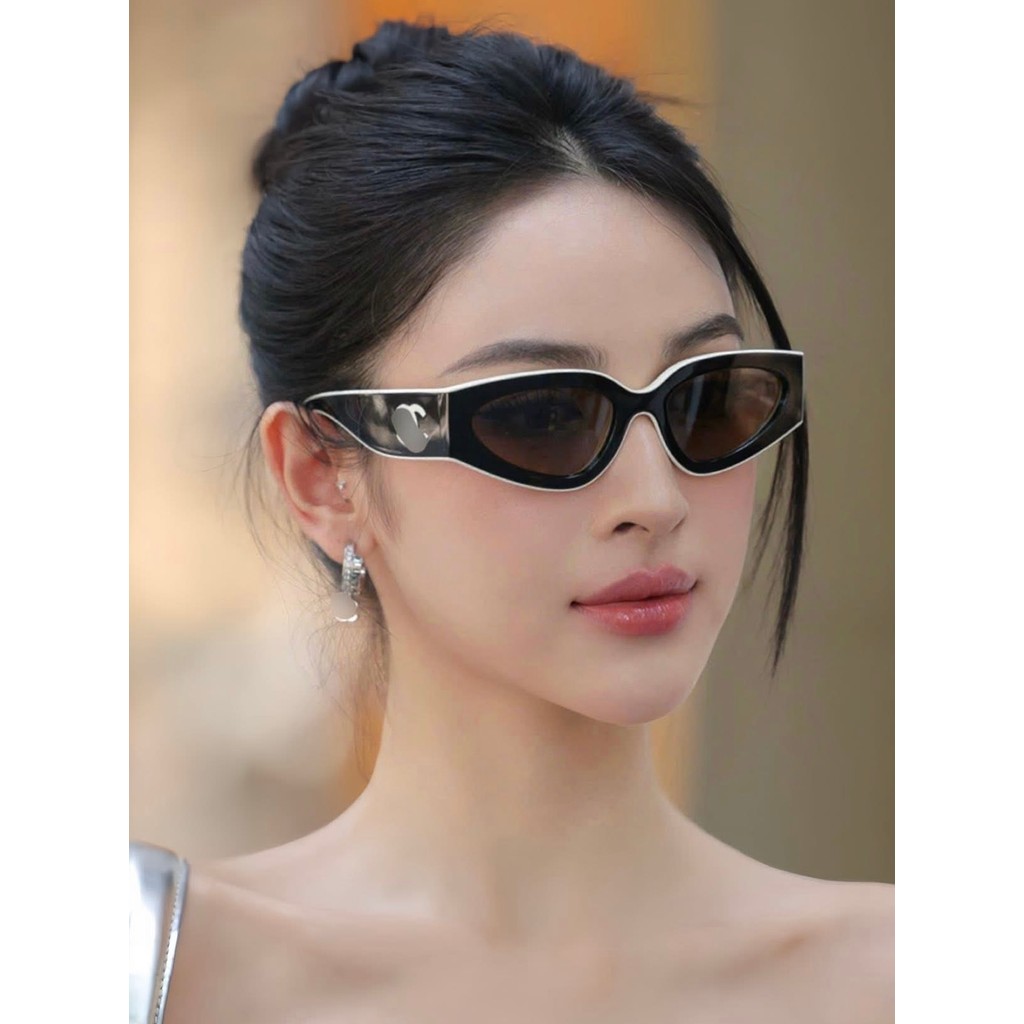 [LOẠI 1] Mắt Kính râm nữ thời trang 2025 form oval viền trắng chống ...