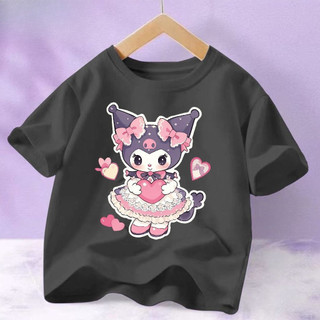 2025 Kuromi Girls Hoạt Hình Mùa Hè Tee Áo Sơ Mi Tay Ngắn Dễ Thương Và Nhẹ Cho Trẻ Em