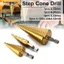 Mũi Khoan Tháp Chuôi Lục Giác Phủ Titan HSS Khoan Lỗ Ống Kim Loại Gỗ Nhựa Đa Kích Cỡ
