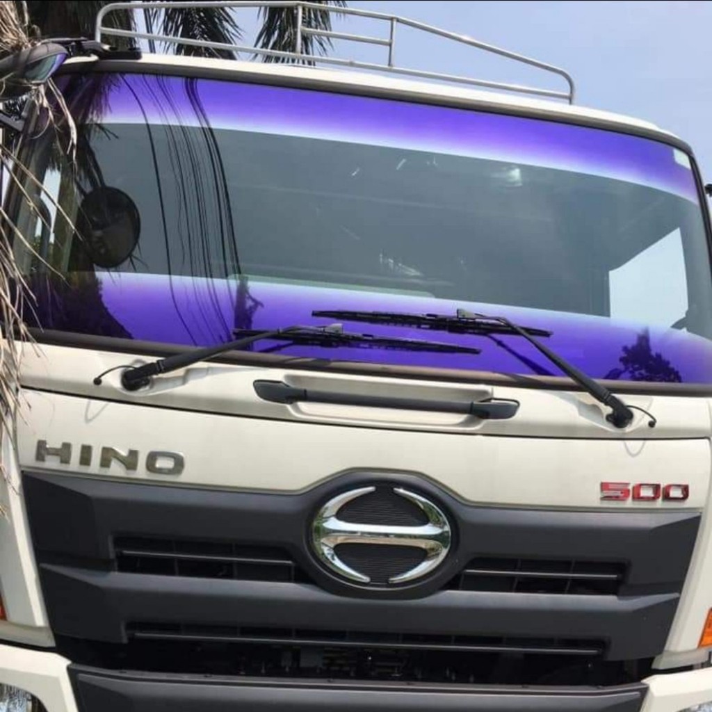 Phim cách nhiệt, chống chói xe tải, xe du lịch khổ 20cm màu tím bạc