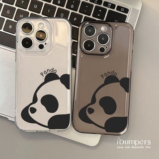 ibumpers Ốp Điện Thoại iPhone Đơn Giản Phong Cách Họa Tiết Gấu Trúc Ốp Lưng Trong Suốt Chống Sốc Cho IPhone 16 15 14 12 13 11 Pro Max IP 7 8 Plus X XS XR