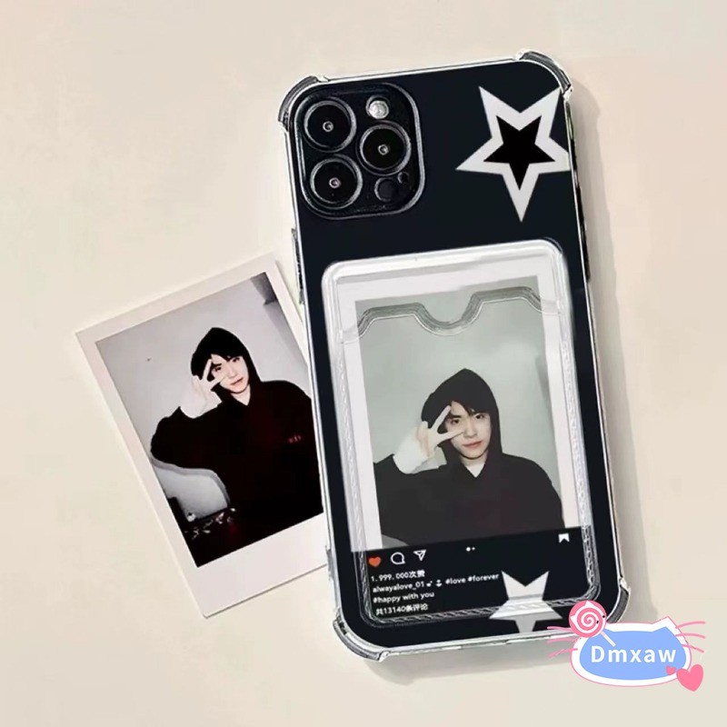 Ốp Điện Thoại Ins Style Star Card Cho OPPO A3 Pro A3X A60 A40 A79 A78 A58 A58X A38 A18 A17 A17K A16 A16K A16E 5G 4G Khung Bốn Góc Trong Suốt Chống Rơi Vỏ Mềm