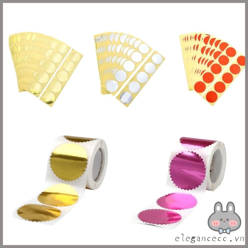 ELEGA 100 250 CÁI 45mm Cạnh răng cưa Bạc Vàng Rednes Giấy chứng nhận Wafer Công ty Con dấu Nhãn
