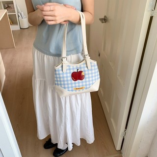 Túi đeo vai kẻ sọc Apple dễ thương Dopamine
