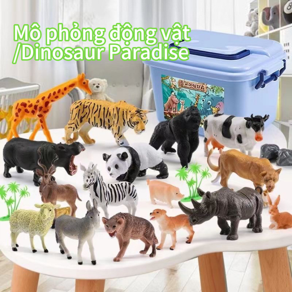 Children's Simulated Animal Model Decoration Boy's Soft Rubber Dinosaur Set Toy