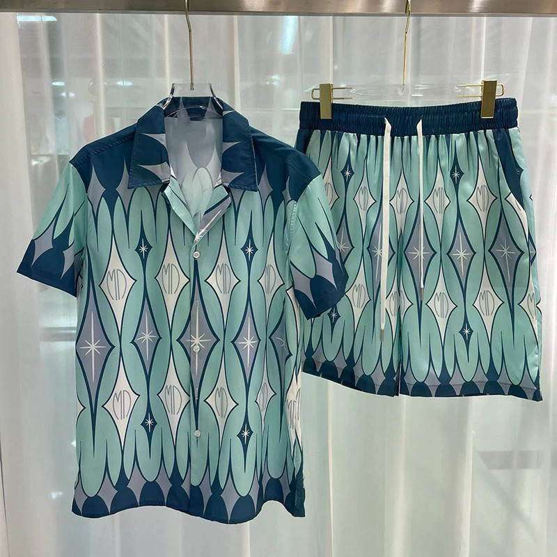 Bộ Quần Áo Đi Biển Nam Oversize, Họa Tiết Rồng Vintage, Phù Hợp Mùa Hè