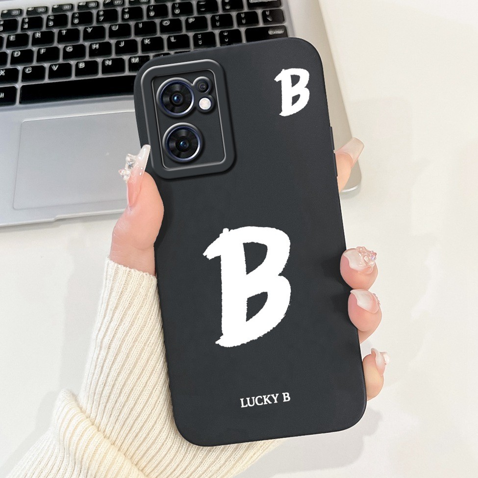 Oppo Reno7 5G CPH2371 Ốp lưng Oppo Reno7 5G Chữ thời trang đơn giản Thiết kế họa tiết A-Z Ốp lưng chống sốc bằng silicon