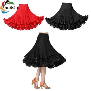 chulisia Phòng khiêu vũ Waltz Dance Swing Váy tập luyện hiện đại Trang phục màu đỏ