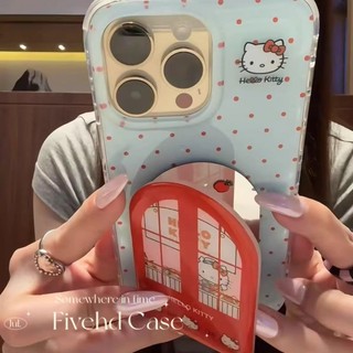 INS Phim Hoạt Hình Dễ Thương Mèo Kitty Trang Điểm Gương Giá Đỡ Vỏ Cho iPhone 11 16 16E 15 14 13 12 Pro Xs Max XR X 7 8 6 Plus SE Vỏ Điện Thoại TPU Mềm Bảo Vệ Vỏ Chống Sốc