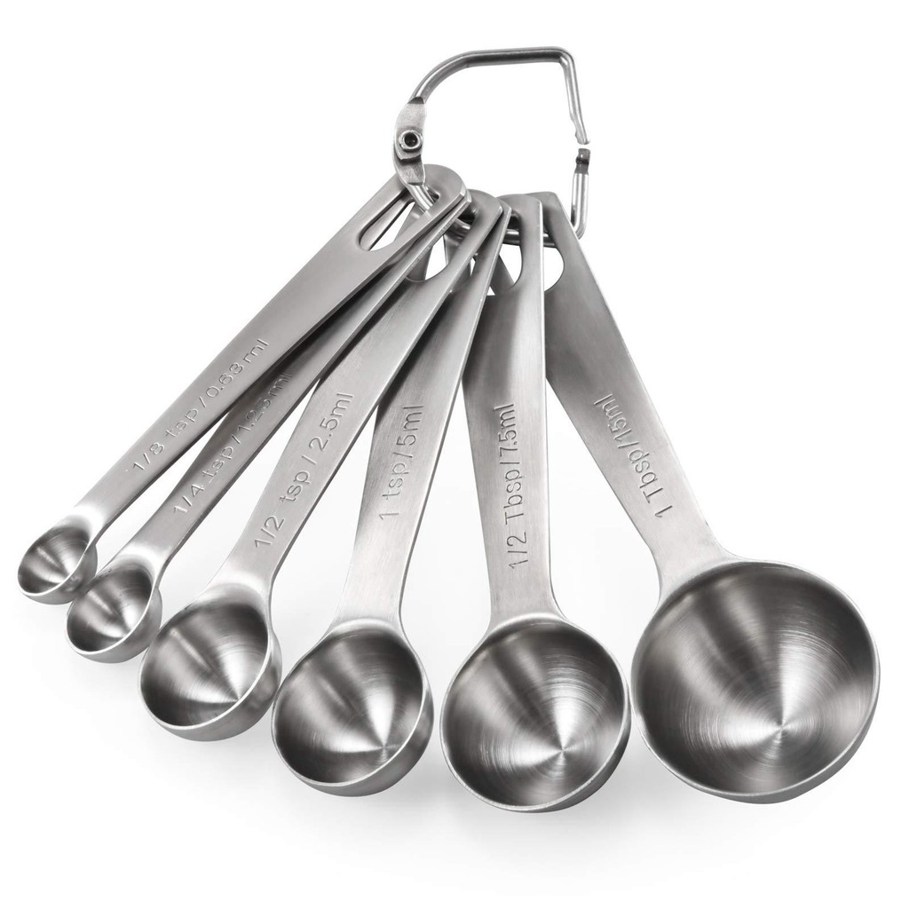 ST2 6IN1 Muỗng Đo Nướng Bánh Bộ Gia Vị Cà Phê Tròn Muỗng Đo TS2