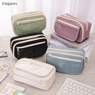EGN Túi Đựng Bút Chì Dung Tích Lớn Flip-top Mờ Sinh Viên Văn Phòng Phẩm Túi Bảo Quản Bé Trai Và Bé Gái Đơn Giản Văn Phòng Phẩm Hộp Bút N