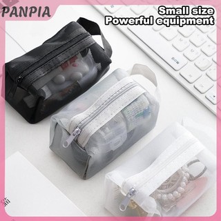 PANPIA-Mesh Túi Đựng Mỹ Phẩm Son Môi Túi Bảo Quản Ví Đựng Tiền Xu Tai Nghe Hộp Đựng Dữ Liệu Cáp ID Thẻ Ngân Hàng Lưu Trữ