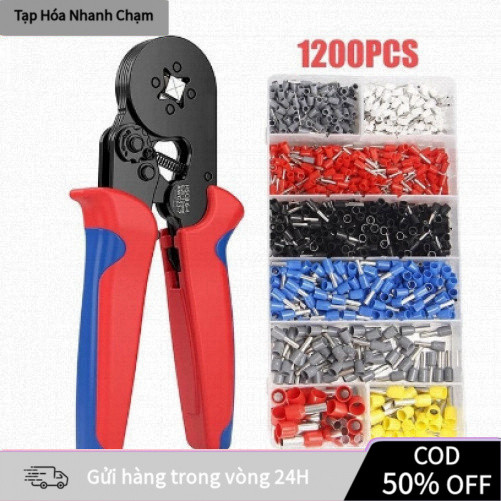 【48H】【COD】Kìm bấm cos vuông HSC8 6-4A tự điều chỉnh  cos ống tròn cos pin cho mọi thợ điện Hộp 1200 Đầu Cos Đủ Loại