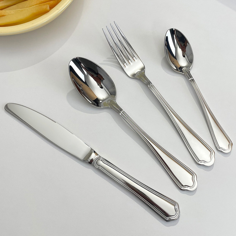 Bộ Dao Thìa Nĩa Inox 304 – Cán Chuông Cách Điệu, Loại Dày | Buffet & Nhà Hàng Cao Cấp | 318