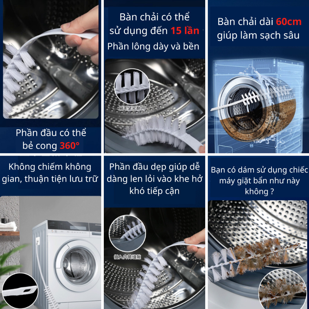 Bàn Chải Vệ Sinh Khe Máy Giặt Cọ Vệ Sinh Máy Giặt Điều Hòa Loại Bỏ Cặn Bám Và Vết Bẩn Làm Sạch Lồng Máy Giặt DT065