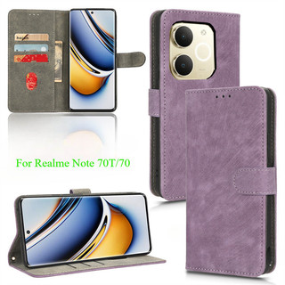 Ốp Điện Thoại Cho Realme Note 70 70X 70T Note70 Note70T 5G 4G 2025Ốp Điện Thoại Từ Tính Da Lật Sang Trọng Khe Cắm Thẻ Chân Đế Bao Ốp Lưng Chống Sốc
