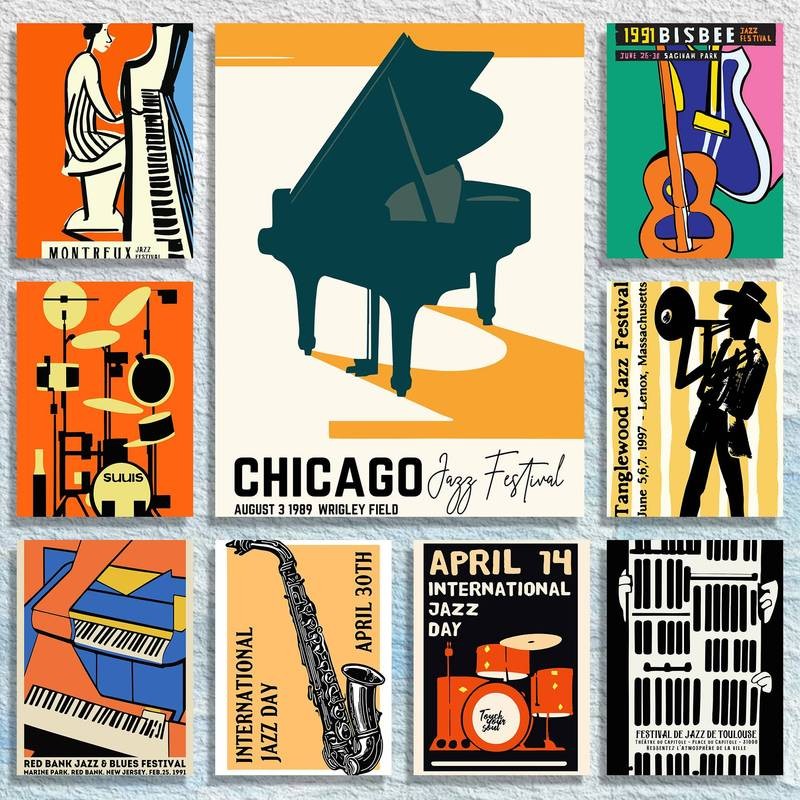 Swing Era Jazz Canvas Art Home Wall Decor Canvas Poster