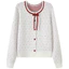 Mutu Polka Dot Cổ Tròn Dệt Kim Áo Len Cardigan Nữ Mùa Xuân 2026 Phong Cách Mới Dài Tay Áo Khoác Ngắn