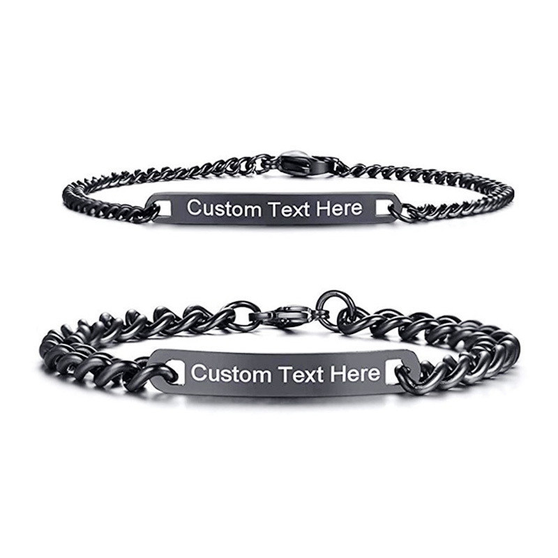 Vòng tay thép titan tự thiết kế - Khắc tên cá nhân hóa cho couple