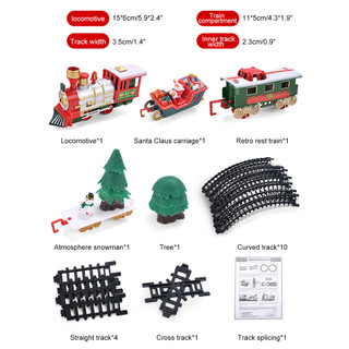 1 Bộ Giáng Sinh Điện Theo Dõi Xe Lửa Đồ Chơi Quà Tặng Cho Trẻ Em Đường Sắt Ô Tô Đua Xe Đường Đua Với Nhạc Ông Già Noel Cây Giáng Sinh Trang Trí Xe Lửa
