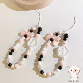 【Chamvn】Dây đeo điện thoại kiểu Sweet Fairy chống mất dây đeo điện thoại Ốp lưng điện thoại đính hạt mặt dây chuyền