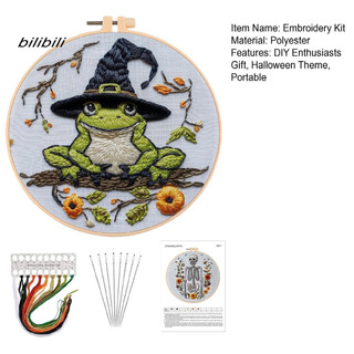 BIL DIY Stitch Kit Bộ dụng cụ thêu cho người mới bắt đầu Bộ dụng cụ thêu Halloween tự làm dành cho người mới bắt đầu Bộ khởi động khâu có dây kéo và quà tặng hoàn hảo hơn cho những người đam mê tự làm