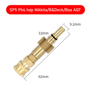 Cút nối nhanh 1/4 inch máy rửa xe châu Âu, combo vòi xịt màu và bình bọt tuyết làm sạch mạnh mẽ