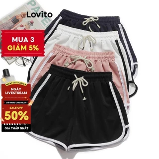 Lovito - Quần Short Thể Thao Nữ Phối Viền Tương Phản LNL47151