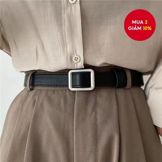 Thắt lưng vuông tối giản phong cách Hàn Quốc Dây thắt lưng không lỗ có thể điều chỉnh thông thường Unisex