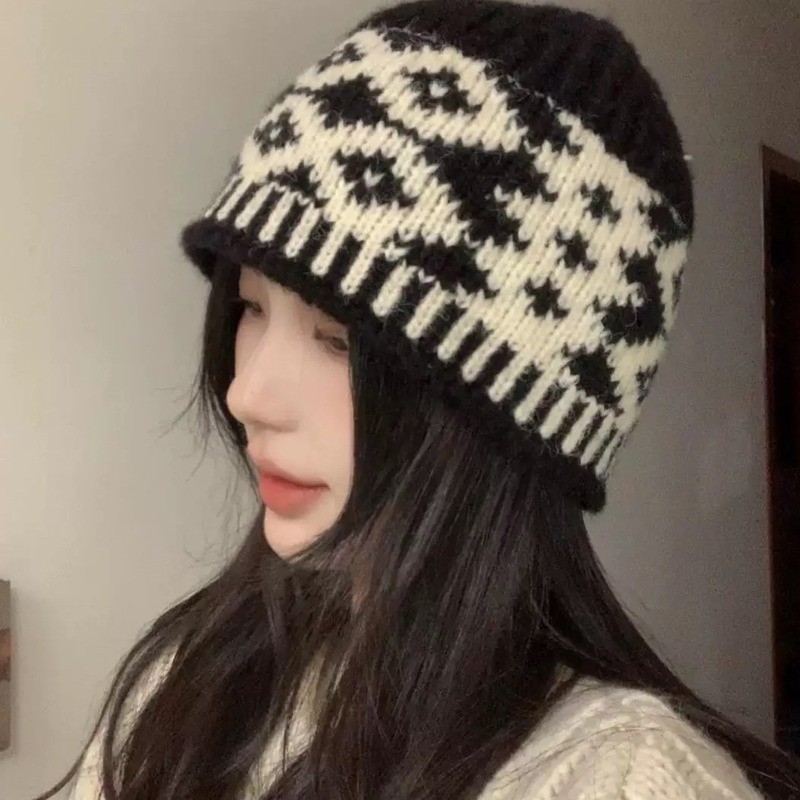 [GiuDuu] Mũ Skullies Beanie Jacquard Hình Thoi - Ấm Áp, Co Dãn, Thoáng Khí - Phù Hợp Mùa Thu Đông và Ngoài Trời