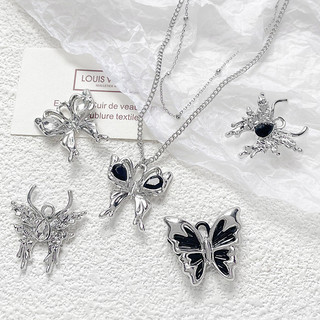 Ngọt Ngào Phong Cách Thoáng Mát Bướm Trái Tim Chữ Thập Punk Hoa Hồng Mặt Dây Chuyền diy Handmade Trang Sức Vòng Cổ Đính Hạt Phụ Kiện