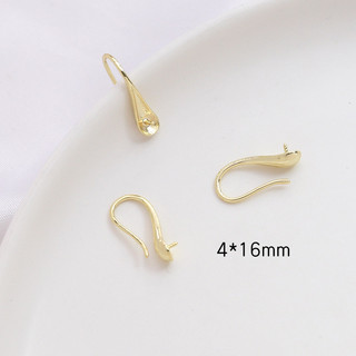 Móc tai bằng đồng mạ vàng giữ màu, có thể lắp hạt ngọc trai, phụ kiện trang sức DIY thủ công