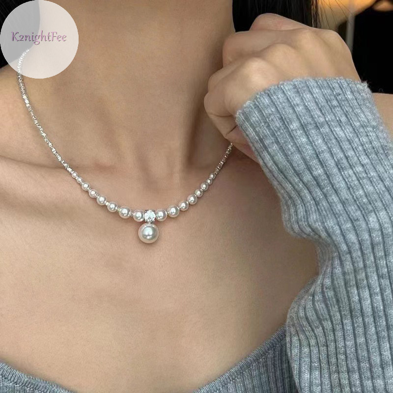 K2nightfee Ngọt Ngào Không Đều Tối Giản Tính Khí Ngọc Trai Cổ Dây Xích sel Vòng Cổ Choker Dành Cho Nữ Kỷ Niệm Hợp Thời Trang Trang Trang Sức Quà Tặng VN