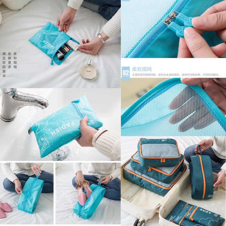 Set 7 túi đựng đồ đi du lịch phân loại đồ tiện lợi khi mang theo du lịch