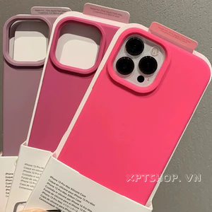 Ốp điện thoại silicon lỏng dòng màu hồng huỳnh quang cho iPhone 17ProMax 16 15 14 13 12 11Pr Max Bảo hiểm toàn diện Vỏ mềm bảo vệ chống sốc