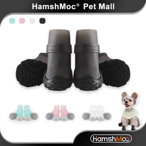HamshMoc 4 Giày Cho Chó Có Thể Điều Chỉnh Chống Trơn Trượt Chó Con Giày Nhẹ Chống Thấm Nước Bảo Vệ Chân Cho Nhỏ Vừa Chó Đi Bộ