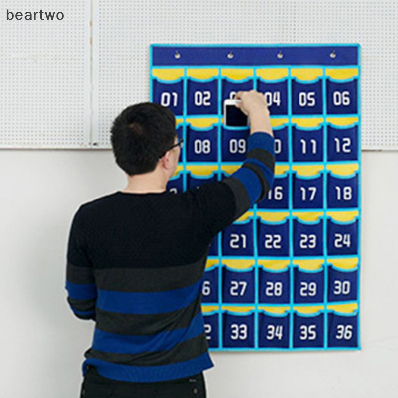 < Beartwo > Biểu đồ bỏ túi được đánh số trên cửa Dụng cụ học tập tại nhà Túi lưu trữ trang trí lớp học cho điện thoại di động Giá đỡ máy tính Đẹp