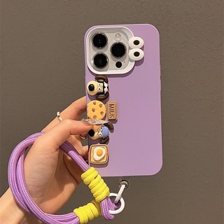 [Chất lượng cao] Ốp điện thoại cảm giác da mắt ba chiều màu tím cho iPhone15 14 13 12 11 Pro MAX IXS MAX XR XS Bảo vệ camera chống sốc Ốp lưng silicon mềm