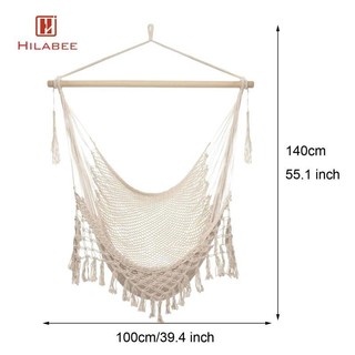 Hilabee Boho Treo Võng Ghế Xoay Có Tua Rua Cho Sân Vườn Ngoài Trời Trong Nhà