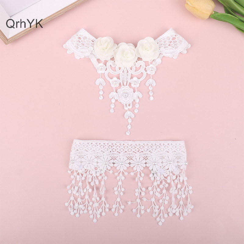 Nhà Máy Thời Trang Vintag Cổ Điển Gothic Hình Xăm Ren Cho Nữ Pha Lê Đen Mặt Dây Chuyền Charm QrhYK