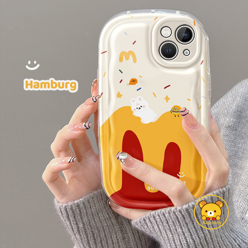 Ốp Điện Thoại Trong Suốt Thỏ Hamburger Dễ Thương Cho Realme 8 V23 V23i V20 V15 V13 V11 V11S Q5i Q5 Q3 Pro Carnival Q3i Q3 Narzo 50 30 GT 5 2 Master Neo 3 5 2 SE 5G Vỏ Trong Suốt