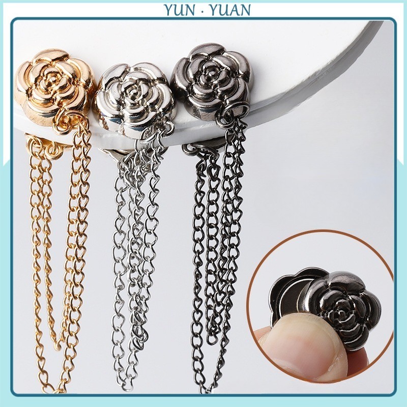 [Yunyuan] Hoa Hồng Khóa Từ Tính Trang Sức Hồi Giáo Khăn Trùm Đầu Khóa Dây Xích Mạnh Camellia Thắt Lưng Quần Áo Khóa