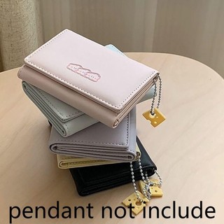 [Vận chuyển địa phương] Ví đựng tiền xu IDEANEST, 3 lần mặt dây chuyền phô mai Thẻ tín dụng Holoder, Túi đựng tiền kiểu ví PU đơn giản dành cho bé gái Quà tặng học sinh