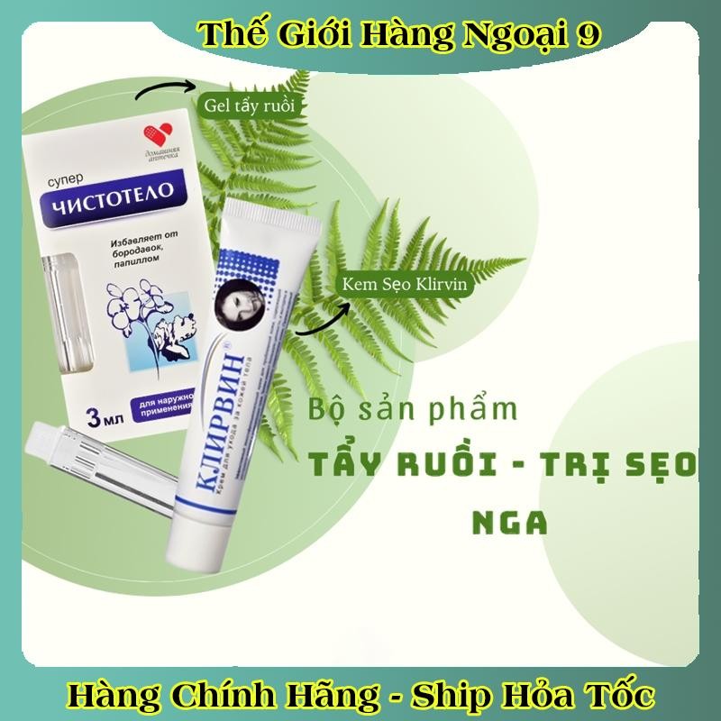 [DATE MỚI] Kem Sẹo KLIRVIN và Tẩy Nốt Ruồi Dvelinil mờ sẹo thâm, loại bỏ sẹo lồi lõm,rạn da của Nga