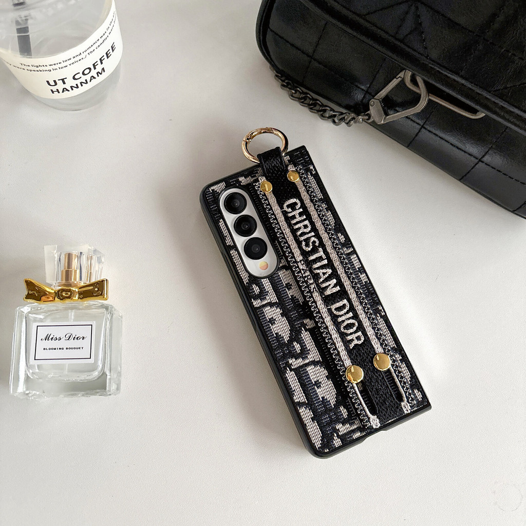 Dành Cho Samsung Galaxy Z Fold 7 6 5 4 3 2 Phong Cách Retro Cổ Điển Thêu Độc Đáo Thủ Công Ốp Lưng Điện Thoại Cho Galaxy Z Fold7 Dây Đeo Tay Sang Trọng Có Vỏ Bảo Vệ Chống Sốc