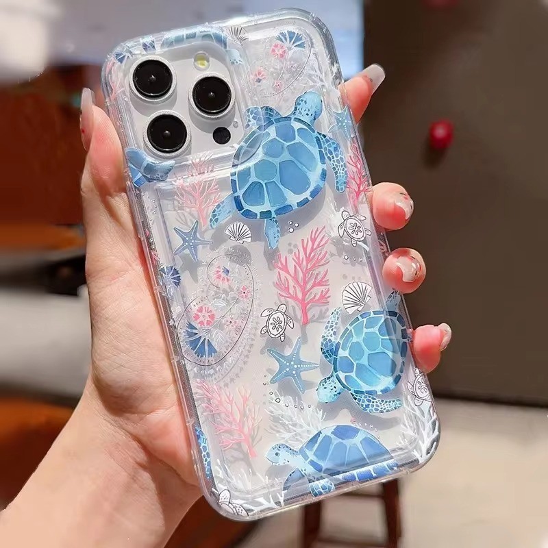 Dành Cho Samsung A54 A35 A15 A55 A53 A52 A32 A13 A34 A51 4G 5G S25 S23 FE S24 S23 Ultra S22 S21 Plus FE Mùa Hè Đại Dương Rùa Cá Heo In Trong Suốt Mềm Chống Sốc Silicon