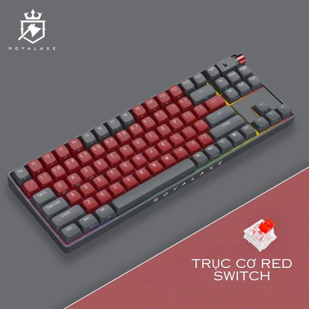 Bàn phím cơ không dây Royal Axe R87 - Hỗ trợ 3 mode kết nối - Led RGB ...