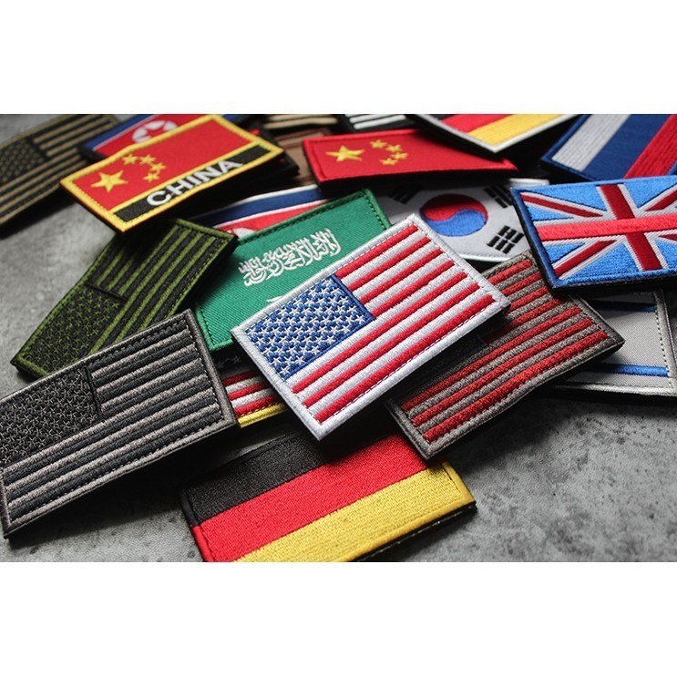 Patch vải velcro cờ 100 quốc gia dán ba lô, nón , quần áo , túi xách