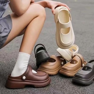 Cao Cấp Retro Mary Jane Dép Da Nhỏ Nữ Mùa Hè Mặc Ngoài Thời Trang Đế Dày Tăng Chiều Cao Thoải Mái Phong Cách Anh Quốc Dép Ngoài Trời